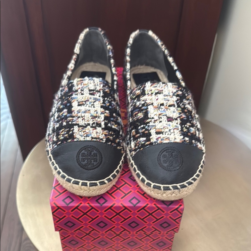 Tory Burch Black Espadrilles with Rope Sole